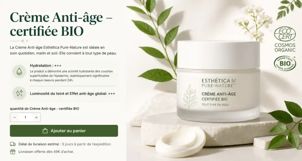 Crème Anti-âge – certifiée BIO