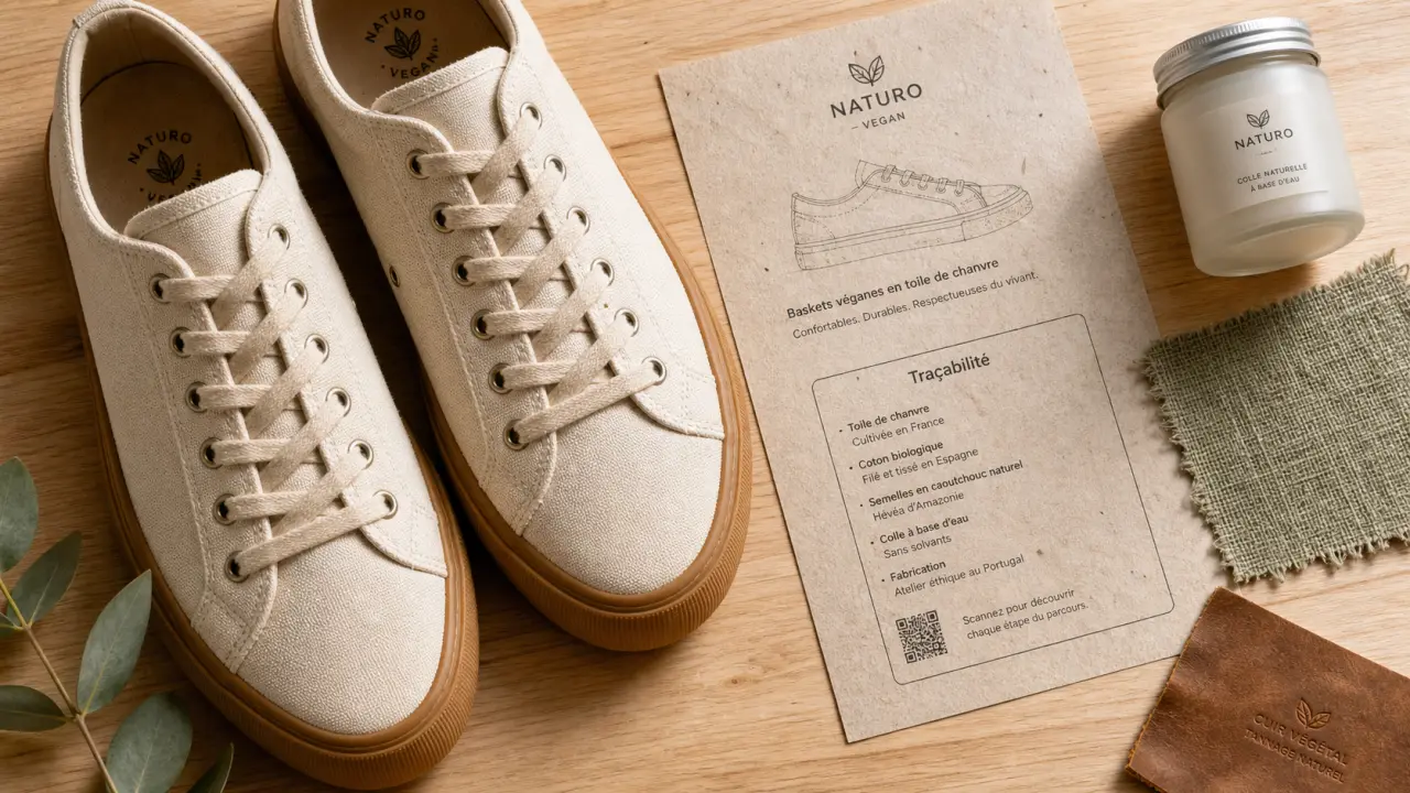 Chaussures éthiques : baskets vegan en toile et caoutchouc naturel