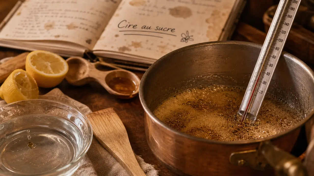 Cire au sucre recette : test de la goutte à 129 °C