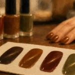 Couleur ongles automne 2025 : bruns café et reflets Cat Eye