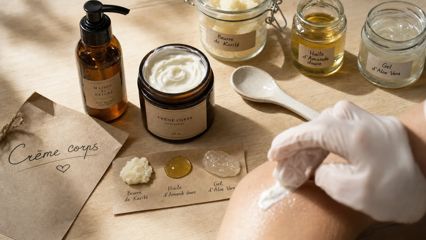 Crème naturelle pour le corps pour peau sèche, texture non grasse