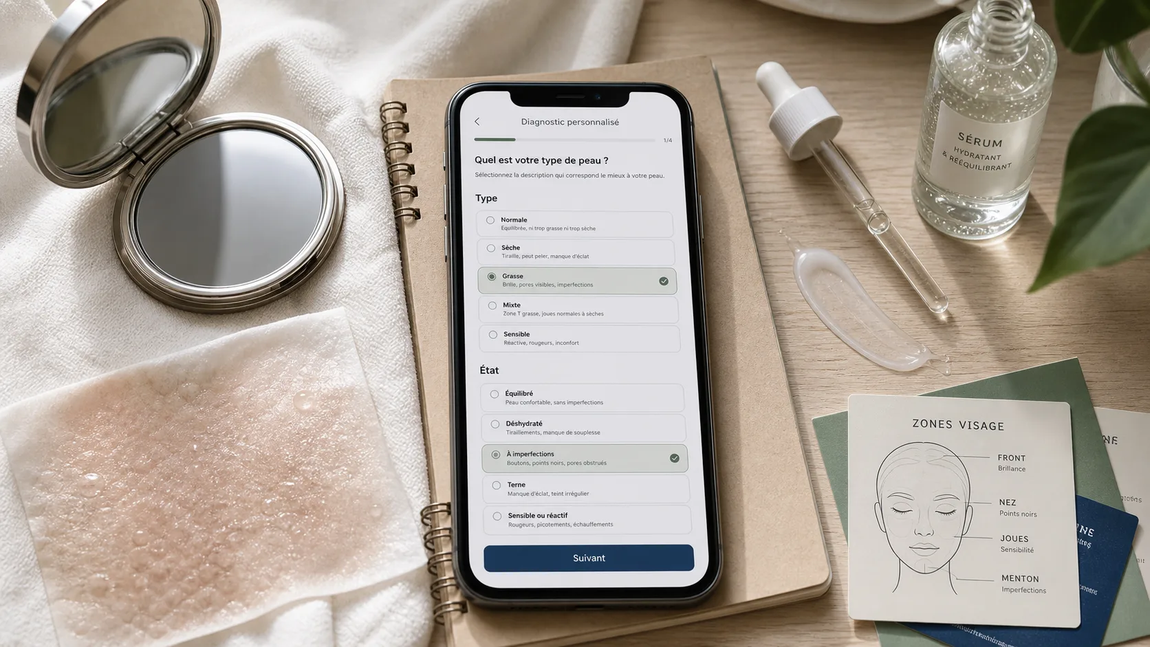 Diagnostic peau visage gratuit en ligne : analyse de la peau du visage