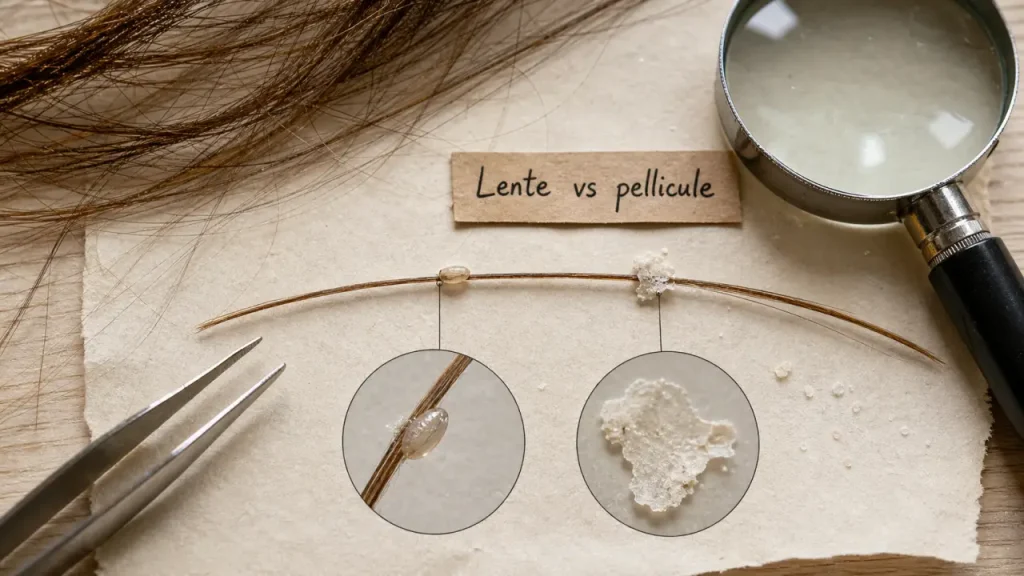 Lente ou pellicule : test du glissement, localisation et texture pour trancher