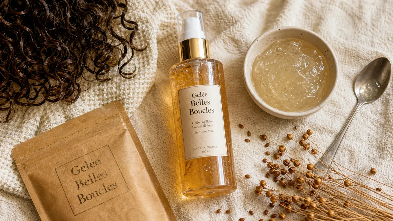 Gelée belle boucle aroma zone sur boucles, gelée acide hyaluronique ou kératine