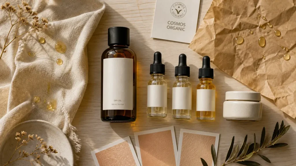 Cosmétique sèche : le soin nourrissant qui laisse la peau et les cheveux sans fini gras