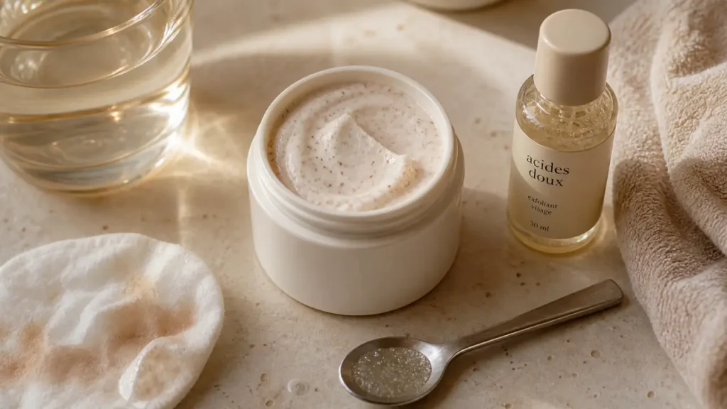 Grains, acides, enzymes : quelle crème exfoliante visage choisir sans irriter ?