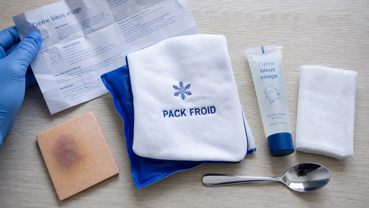 Crème pour les bleu visage : froid, arnica, signes à consulter