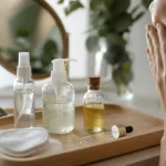 Routine soin visage naturel : hydrolat, aloe vera et huile visage le matin