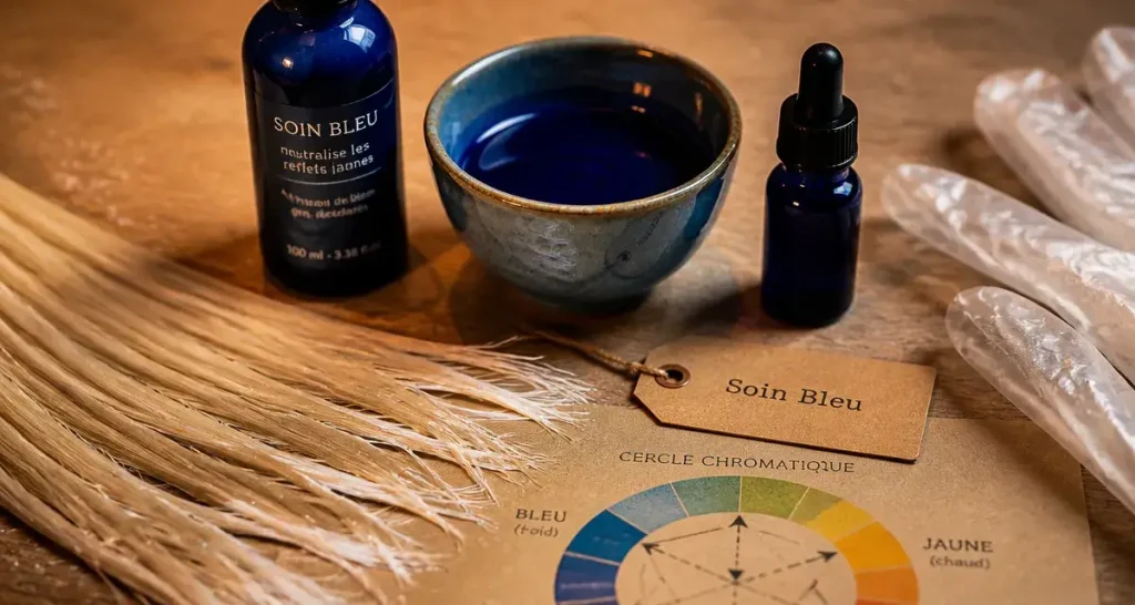 Soin bleu pour cheveux : neutraliser les reflets jaunes, préserver votre blond et éviter les erreurs de dosage