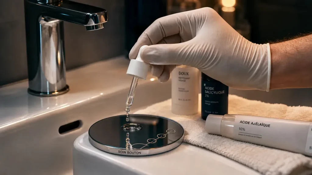 Soin bouton visage : la méthode précise pour une peau nette sans cicatrices