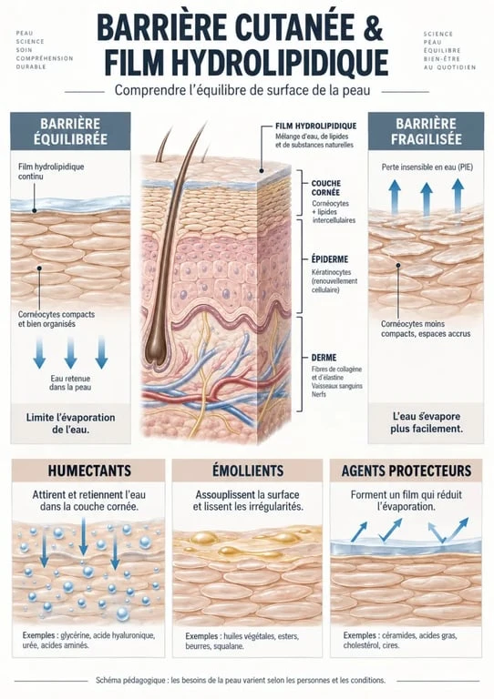 Soin hydratant visage et fonctionnement de la barrière cutanée