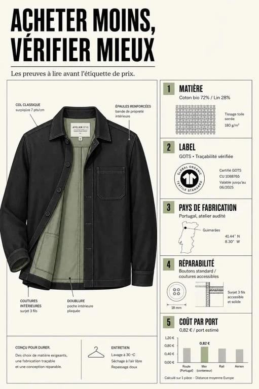 Vêtements durables : critères essentiels de matière, labels, fabrication et réparabilité