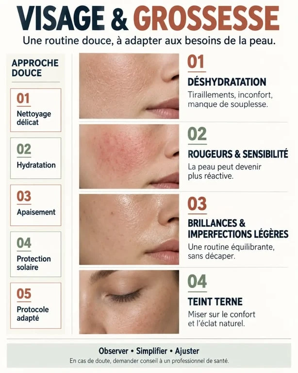 Soin visage femme enceinte adapté aux différents besoins de peau