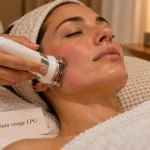 Soin visage LPG : praticienne en spa, application sur le visage