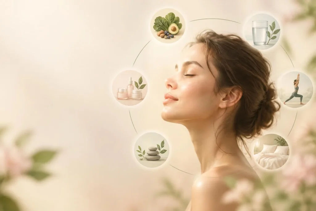 La beauté holistique relie nutrition, sport et soins pour soutenir l’éclat de la peau