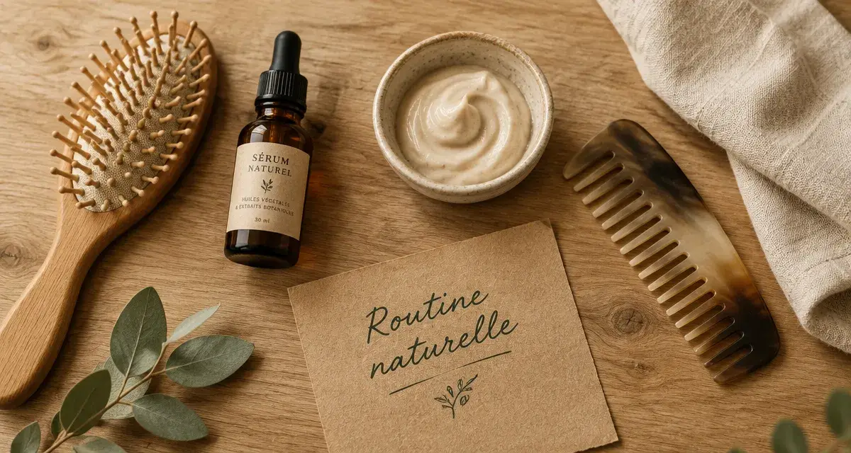 coquetteetnaturelle.com beauté naturelle : routine naturelle au salon, brosse, sérum ambré et crème