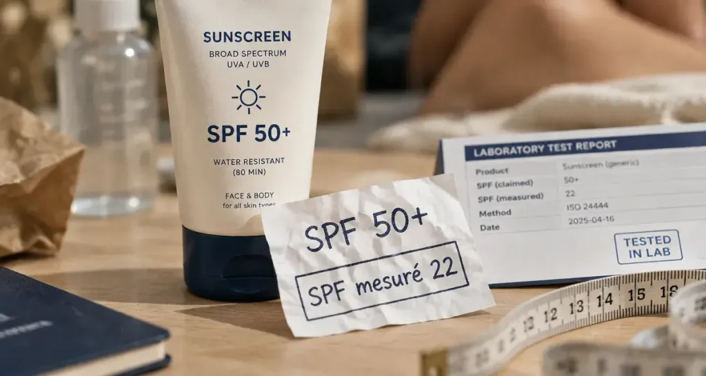 Crème solaire Zenova : SPF 50+ sur l&rsquo;étiquette, SPF 22 ou 25 mesuré en test