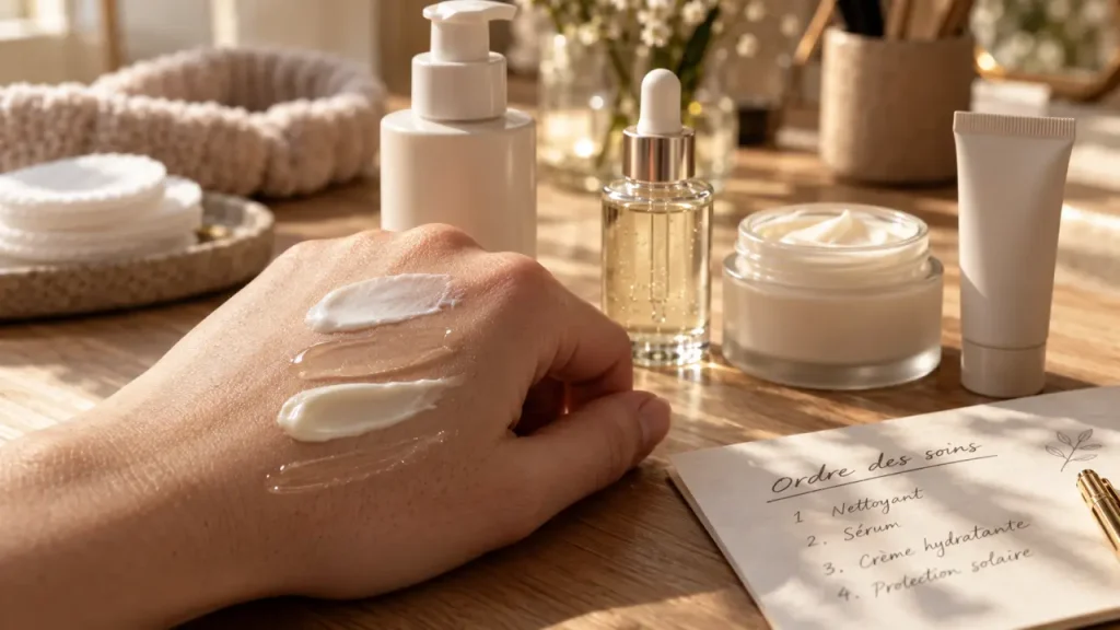 Routine soin visage : l’ordre des gestes change tout, du nettoyage à la protection solaire